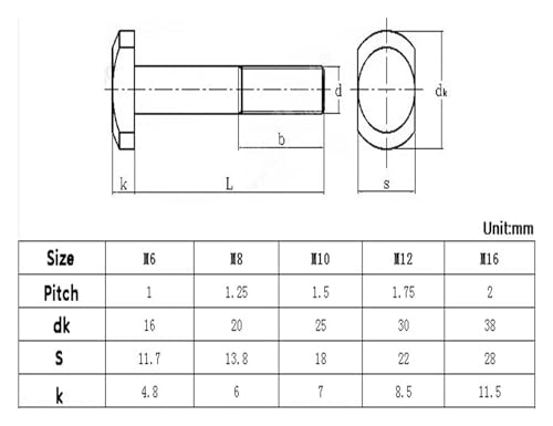 Tornillo T rectangular M10 de 35mm para fijar canales de aluminio de forma segura 6