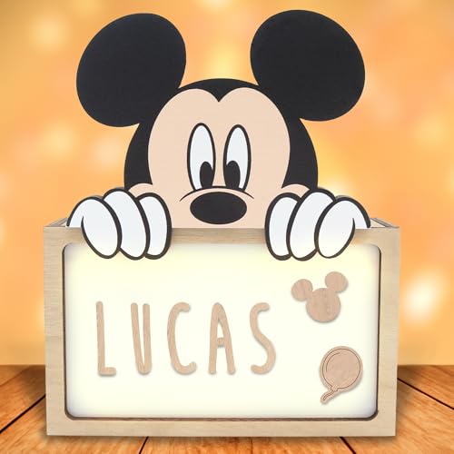 WONDEE Disney Lámpara Mickey Mouse Personalizada Infantil Niño y