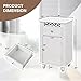 Giantex Storage Floor Cabinet W/One Cabinet Two-Layer Adjustable Shelves & One Drawer Bathroom Cupboard Organizer Kitchen Collection Cabinet Shelf Nightstand End Table White (1 Drawer)