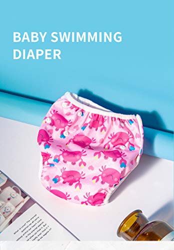New Baby Washable Swim Dipers Breathable Swimming Diapers for Toddlers Boys Girls (Yellow Symbol)