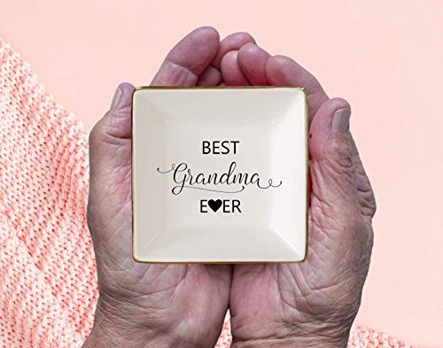 Simply-Charmed-Best-Grandma-Ever-Mothers-Day-Gift-Valentines-Present--Ceramic-Jewelry-Dish-Ring-Holder-Trinket-Tray--Elegant-Birthday-Gift-for-Grandmother