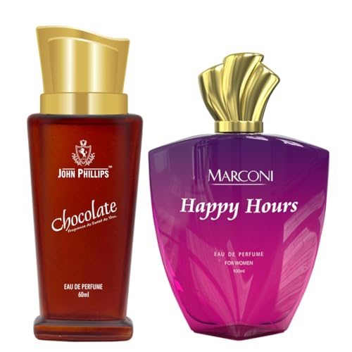 Image of MARCONI HAPPY HOURS & CHOCOLATE Eau De French Perfume Combo Gift Set For Men & Women(Pack Of 2,160ML)