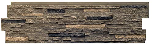 NextStone Polyurethane Faux Stone Siding Panel- Stacked Stone Volcanic Gray 13.25 in. x 46.5 in. for Home Improvements/DIY Friendly (5-Pack)