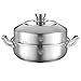 Vaporera de aleación de Aluminio Vaporera de una Sola Capa, Olla de Sopa de inducción de Acero Inoxidable y vaporera, 26CM 28CM 30CM (Size : 30CM) (30CM)