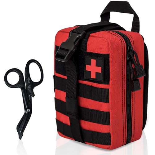 Krisvie Tactical EMT Medical - Bolsa de Nailon 1000D con Parche de Primeros Auxilios (Rojo)