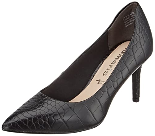 Tamaris Pumps 1-1-22421-29 Taille 35, Couleur Noir Croco, Chaussures à Talon Femme, 40 EU