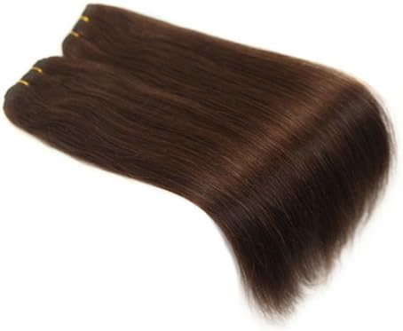 1688 Hair 18"+ 20" 2 Bundles 100% Real Indian Human Hair Extensions Weft Weave Straight 200g/pack (#4 Medium Brown)