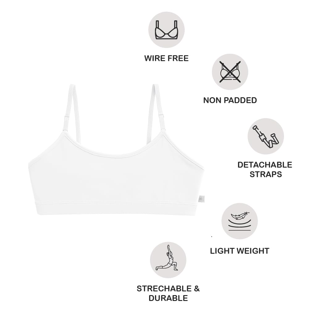 KYDA KIDS® Girls Antibacterial Printed Cotton Non Padded, Beginners Bra for Girls - Image 4 thumbnail