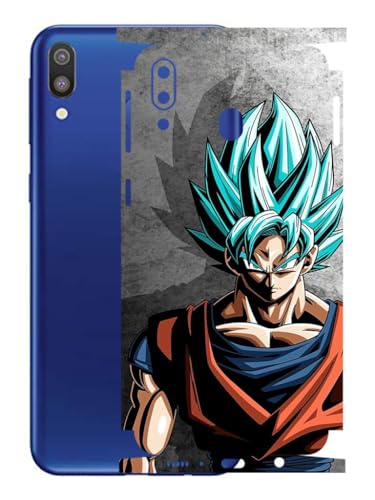 Image of AtOdds - Samsung Galaxy M20 Mobile Back Skin Sticker - Lamination - Rear Screen Guard Protector Film Wrap (Coverage - Back+Camera+Sides) (Design - Goku)