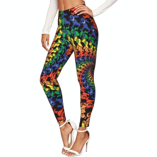 Leggings elásticos para mujer con teñido anudado para yoga y paseos urbanos