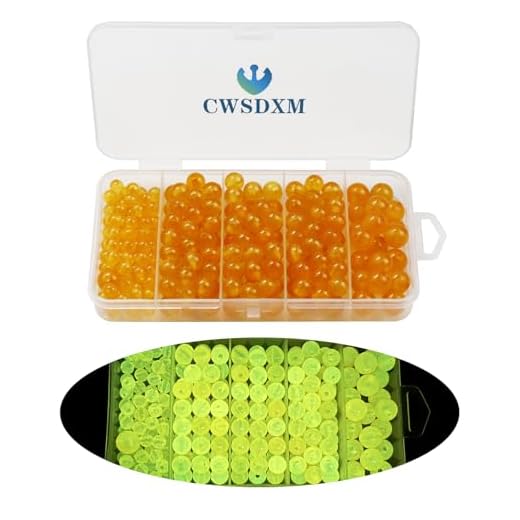 CWSDXM Fishing Beads Assortment, Glowing Orange Fishing Lure Beads 6mm 8mm 10mm Behind Brass Sinker/Weight Mixsize Fishing Beads Round Kit for All Sort Fishing Rigs (Dark Orange Beads 6/8/10mm)