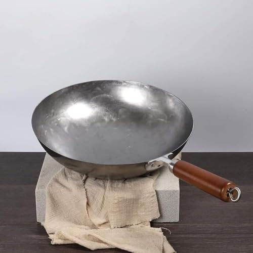 Wok tradicional de hierro fundido 32 cm sin recubrimiento miniatura 4