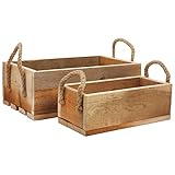 2-ER PACK: Dieses 2-er Set Aufbewahrungsboxen aus Holz ist ideal für jeden Gebrauch. Jedes Set beinhaltet 2 Kisten: Die große Kiste misst 36 cm x 21,8 cm x 12,5 cm, während die kleine 28 cm x 13,1 cm x 10 cm misst.