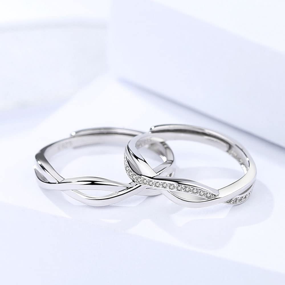 SKUZA Anillo, S925 Joyas de Plata esterlina Anillo de Pareja Micro-Set Zircon Anillo de Navidad Cumpleaños, for Familiares y Amigos