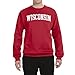 Wild Bobby State of Wisconsin College Style White Fashion Unisex Crewneck Sweatshirt, Red, X-Large