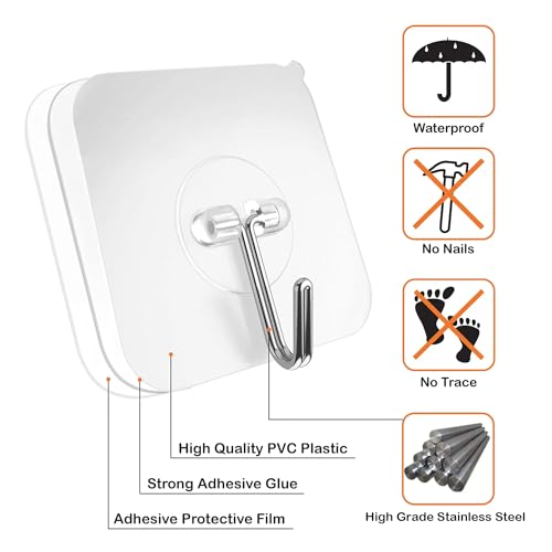 Image of Everline Multi - Functional Steel Over The Door Hook Hanger Organizer /Wall Hook Rack for Hanging Clothes, Towel in Room, Kitchen, Bathroom - Black (7 Hook) (Adhesive Wall Hooks)