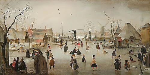 Peinture moderne patinage sur glace Hendrick Avercamp pour grand mur vide