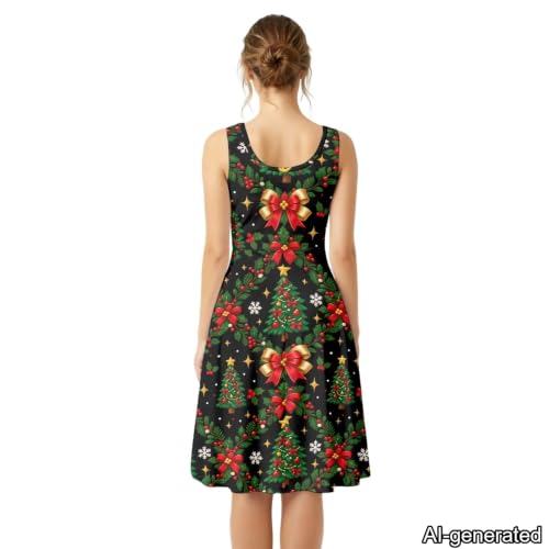 Image of Dreaweet Casual Sleeveless Dresses for Women Girls, Round Neck Tank Dresses with Pockets Summer Sundress Size XS-4XL