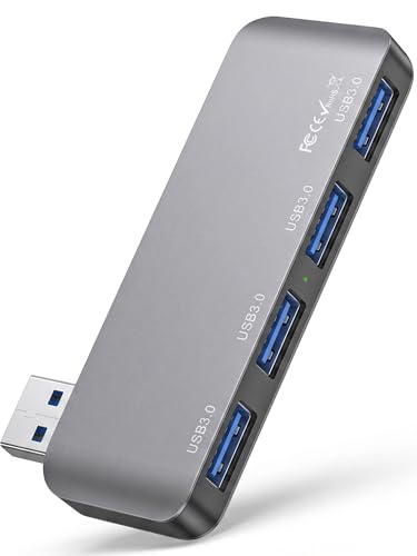 USB 3.0 Hub, Cable-Free USB Splitter Portable USB Hub for Laptop, Plug and Play Integrated Design Compatible with Laptop Desktop All USB Devices