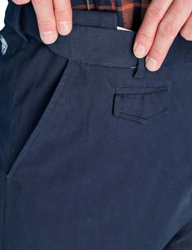 Pegasus Men's Cotton Chino Pants with Stretch Waistband Versatile, Comfortable & Stylish Smart Casual Pants Navy4