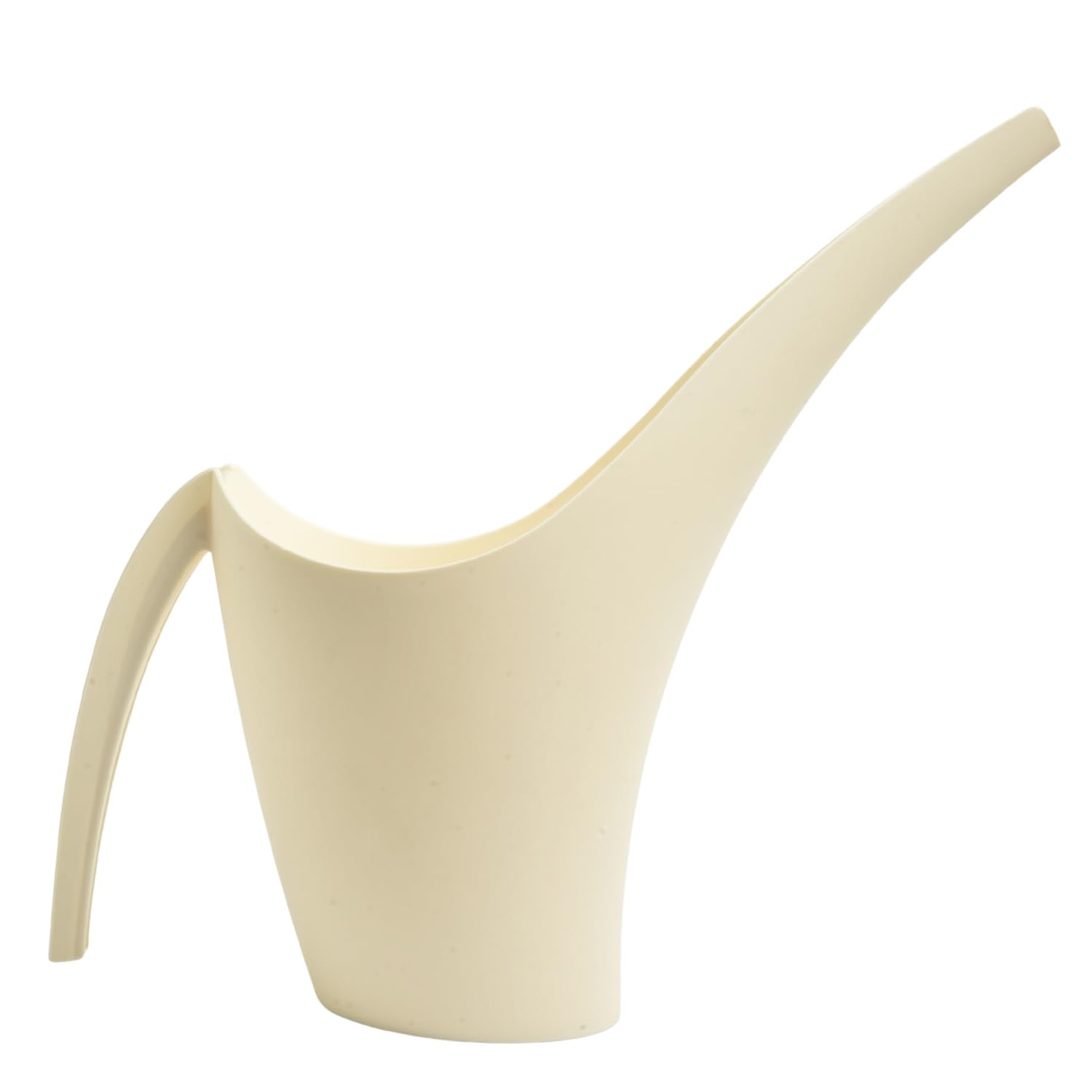 B2C Plant watering Can Jug Plastic Long Spout 1.5L for Home Garden Large handle (Cream)