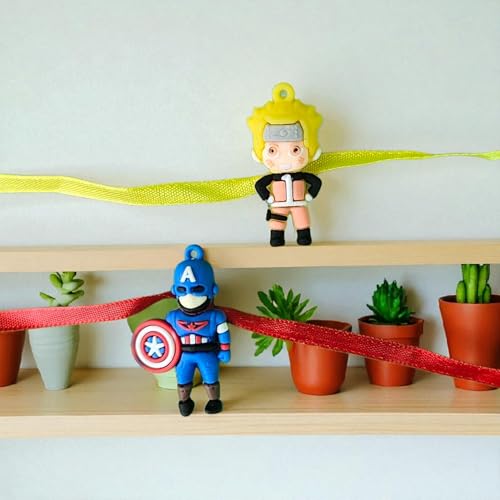 Image of Cartoon & Kitty Character Rakhi Combo for Beloved Ones | Special Character Rakhi| Free Tilak Set | Unique Character | PoPo Toys | Assorted Color (Any 2 Character)