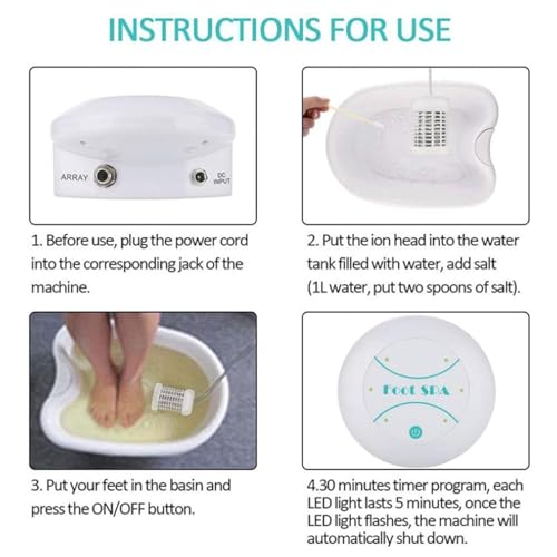 Máquina Spa Detox Portátil para Pies con Cuenca miniatura 2