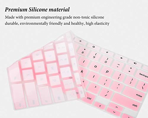 Keyboard Cover For 14" Asus Chromebook Cx1/Chromebook Flip C434 C433 C434Ta C433Ta 2 In 1 Laptop/Chromebook 14 C425Ta C423Na/12.5" Chromebook Flip C302 C302Ca/15.6" Asus Chromebook C523Na-Gradual Pink #TOP2