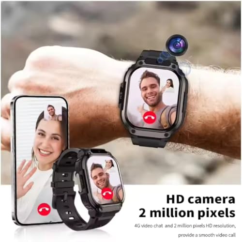 AIEK 4G LTE Smartwatch Phone, 2Go+16Go, Android 8.1 SMS appels vidéo WiFi, 2,13'' AMOLED Screen Activity Tracker avec fréquence Cardiaque, Montre GPS de Sport pour Hommes et Femmes – Image 5