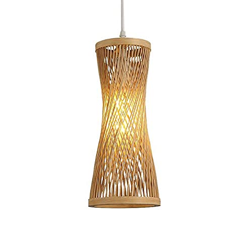 Suspension rotin cylindrique E27 design japonais luminaire de salon YXWYXWA