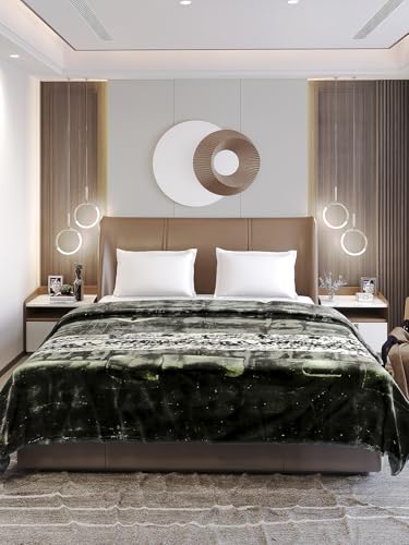 Image of Monte Carlo Double Bed Heavy Winter Blanket Moon Valley 2 Ply Box Pack 871 GSM | 4.5 KG, (240x220 CM) Olive