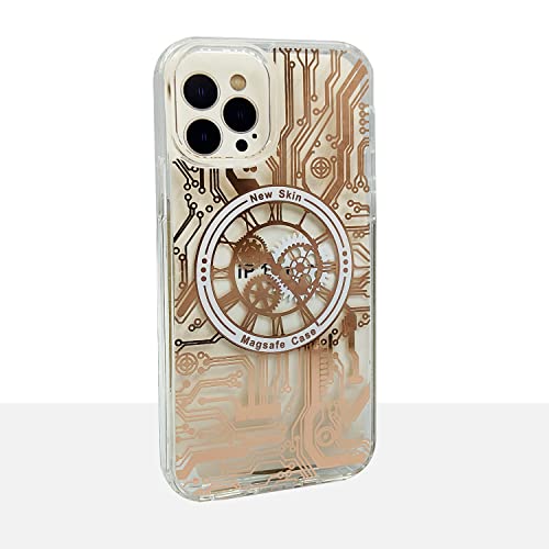 Image of AIBEX Mechanical Series Compatible with Apple iPhone 13 Pro Slim Full-Body Stylish Protective Polycarbonate Case with Built-in Screen Protector Gold