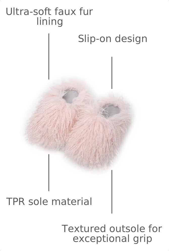 Image of Unisex Fuzzy Faux Fur Slippers, Women's Fluffy Long Hair Sheep Faux Fur Slip on Slides, Girls Luxury Big Fluffy Outdoor Flat Slippers, Long Curly Hair Non-Slip Warm Home Slide Shoes