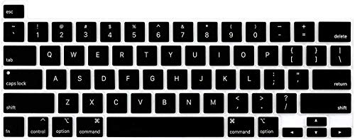 Image of Oaky Keyboard Protector Compatible with MacBook Pro16 Inch 2019-2020 Release Model A2141 Soft Silicone Waterproof Dust-Proof Ultra Thin Keyboard Cover Skin for MacBook Pro 16 Inch - Silicon Black
