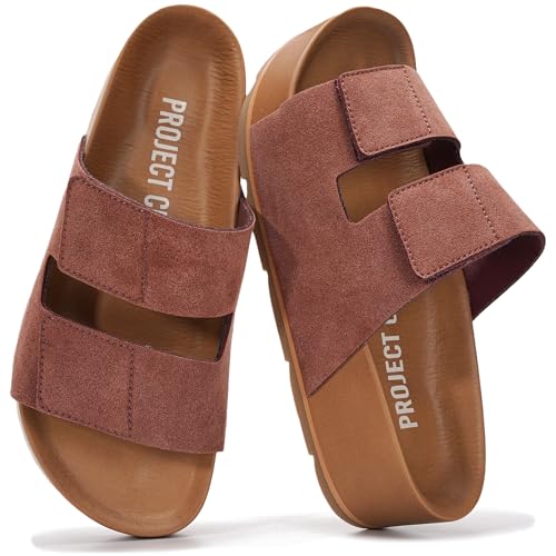 Image of Project Cloud 100% Genuine Leather Platform Sandals Women Footwear-Beach Essentials Summer Wedges with Plush and Soft Insole-Non Slip & Lightweight Wedge Sandals For Women 2026