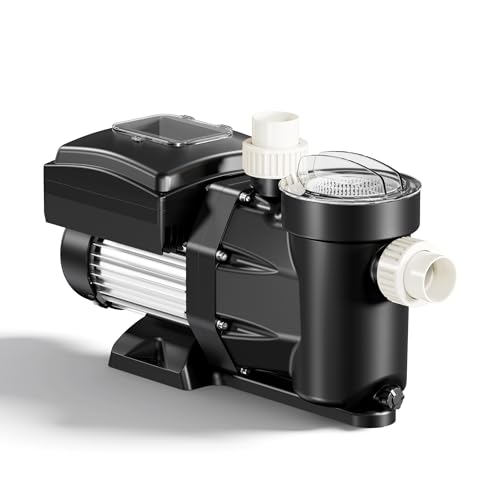 XPOtool Poolpumpe mit variabler Drehzahl 1500W Schwimmbadpumpe 33600l/h Umwälzpumpe 18m Förderhöhe