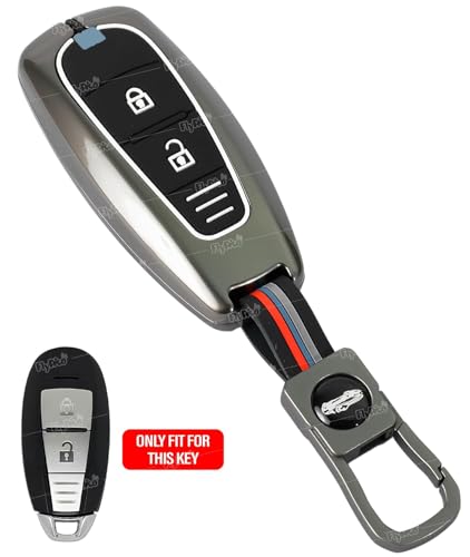 Image of Coll of Fest Premium Metal Silicon Key Cover Compatible with Maruti Suzuki Ignis | S Cross | Baleno | Ciaz | Vitara Brezza | Swift 2 Button Key Glow in the Dark