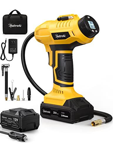 AstroAI エアホークプロ 電動エアコンプレッサー コードレス20V...