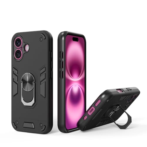 Image of NDCOM for iPhone 16 Cover | Premium iPhone 16 Case for Enhanced Protection | Stylish iPhone 16 Back Cover with Precise Cutouts | Ring Holder Case