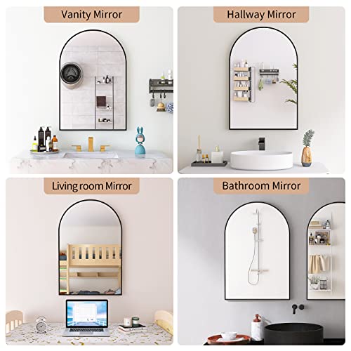 Beauty4U Arched Bathroom Mirror, 24"X36" Arch Bathroom Mirror For Wall, Black Wall Mounted Bathroom Vanity Mirror For Living Room, Bedroom, Entryway #TOP4
