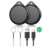 TECKNET Air Tracker Tag Schlüsselfinder, Smart Tag Kompatibel mit Apple Wo ist? APP (Nur iOS), Wiederaufladbar, Wasserdicht, Bluetooth Key Finder für Gepäck/Taschen/Key/Haustier(2er Pack)