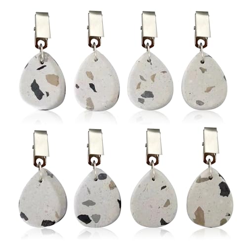 AIBAOBAO Tischdeckenbeschwerer Stein naturstein, 8 PCS tischdecke Gewichte...