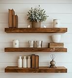 ANTICO WOODENIA 20 Inch Sheesham Laminate Extra Thick Floating Wall Shelf| Wall Mount| Wall Rack| Wall Bracket| Wall Cabinet| Floating Wall Shelves (Large, Set of 3)