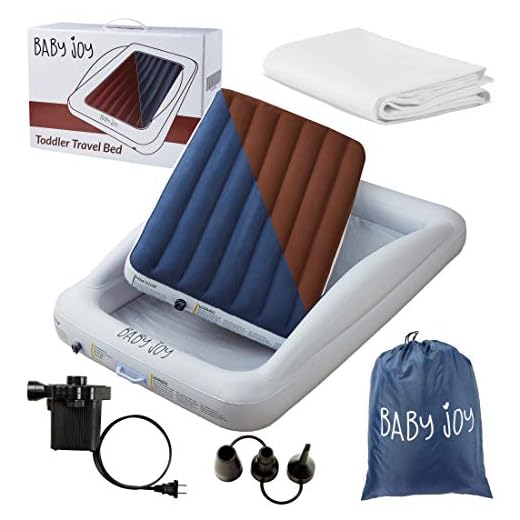 DOUBLE SIDED Inflatable Toddler Bed with Waterproof Sheet | Removable Mattress Bed Bumpers | Fast Electric Air Pump Inflates in Seconds | Portable Travel Design