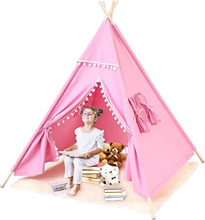 Tipi Tienda de campaña para niños Tippi Lindo diseño de algodón para niños con estera india tienda de juegos para interior y exterior para niñas y niños Cover