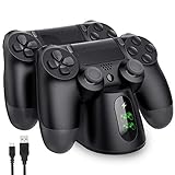 【Universal Compatility】: Ladestation ist kompatibel mit Sony PlayStation 4 / PS4 Slim / PS4 Pro Wireless Game Controller Gamepad. Mit dem mitgelieferten 3ft USB Ladekabel kann der Controller einfach über den USB-Anschluss von der PS4-Konsole, dem PC oder der Wandstromquelle mit Strom versorgt werden. (Wandadapter ist nicht enthalten).