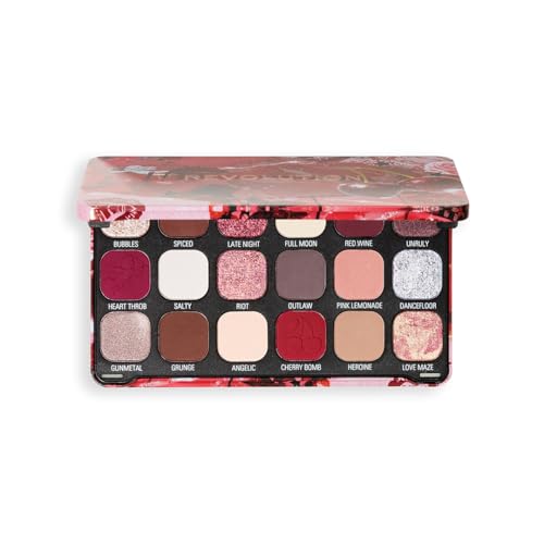 Image of Makeup Revolution Forever Flawless Palette Cherry Rebel Red - Bold Reds & Pinks - Intense Pigmentation & Blendability