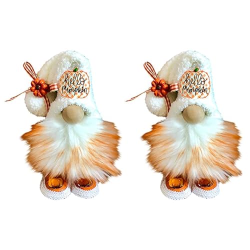 Socueny 2 piezas duendes de Navidad colgante como se muestra en la foto, decoraciones de peluche de gnoble sueco, Otoño-Invierno Duende muñeca de pie.