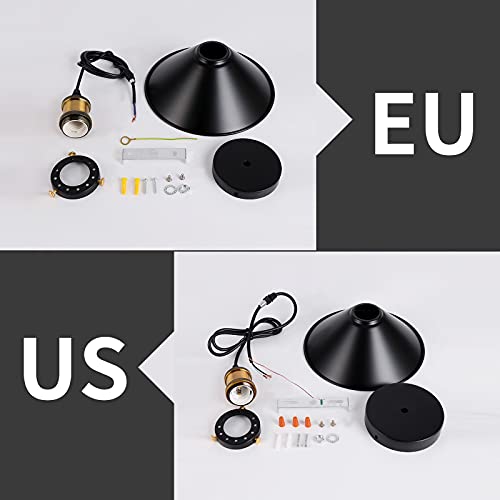 Newrays Lot de 2 luminaires suspendus industriels rétro en fer noir, cuisine, bar, balcon - Image 6