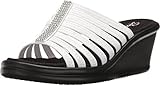 Skechers Cali Women's Rumblers Hot Shot Wedge Sandal, White, 8 M US
